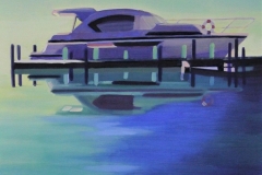 Chisnell Oil Painting Motor Yacht